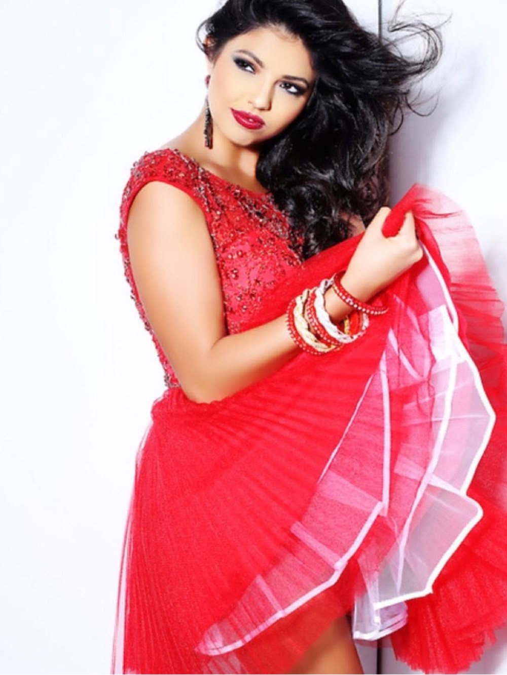 Sherri Hill Red Beaded Dress